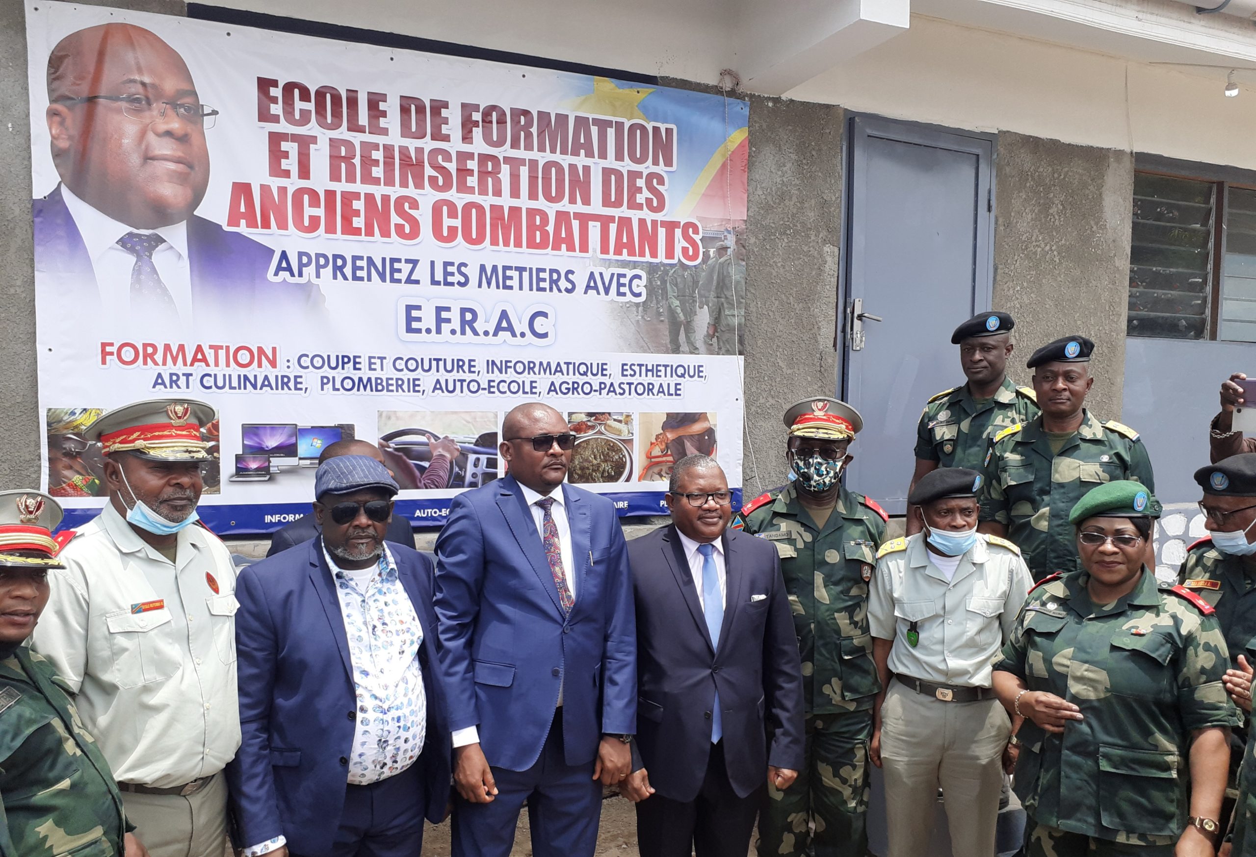 Me Sylvain Mutombo inaugure l’Ecole de formation et de réinsertion des anciens combattants (EFRAC)