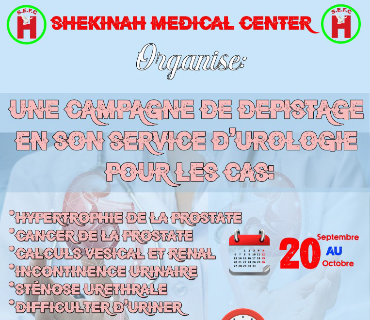 Kinshasa : Shekinah Medical Center organise une campagne de dépistage en son service d’urologie à faible prix