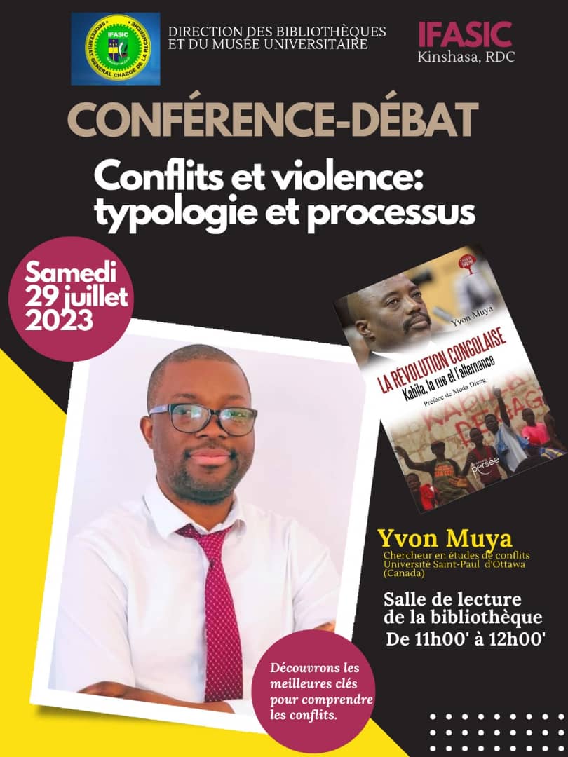 RDC : à Kinshasa, Ivon Muya partage sa vision sur la notion des conflits