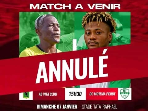 Linafoot : À 24h de la rencontre, le derby AS V Club et DCMP annulé