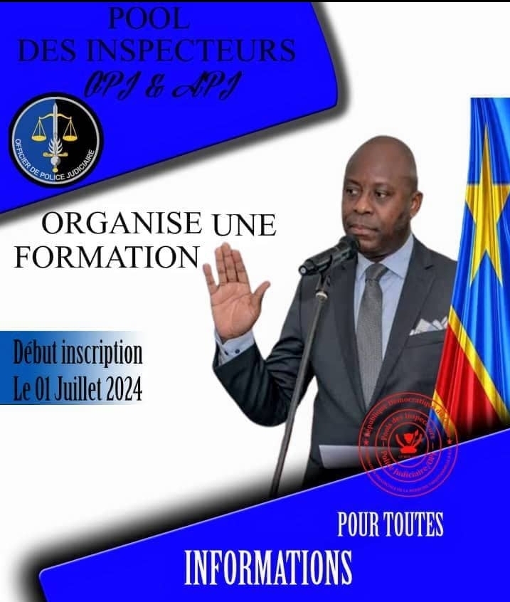 RDC : Le Centre National de Pool des OPJ MTR annonce une formation pour les professionnels de la santé publique
