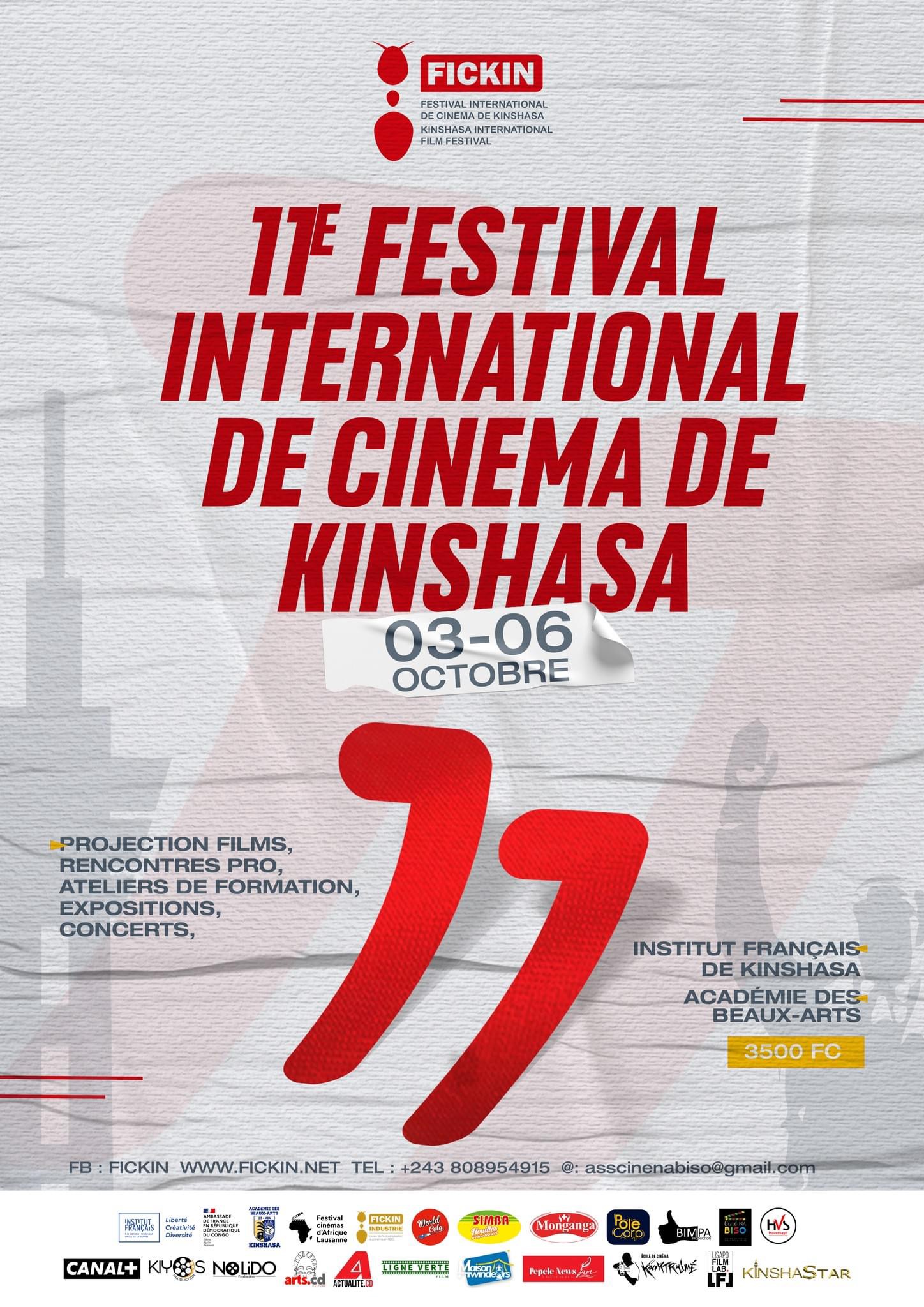 Cinéma : Kinshasa s’apprête à vibrer au rythme de la 11e édition du Festival International de Cinéma de Kinshasa