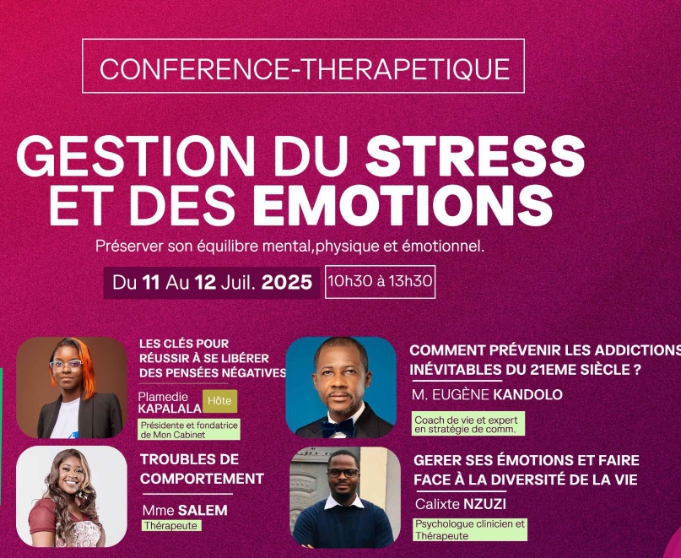 RDC : Mon Cabinet organise une conférence sur la gestion du stress et des émotions à Kinshasa