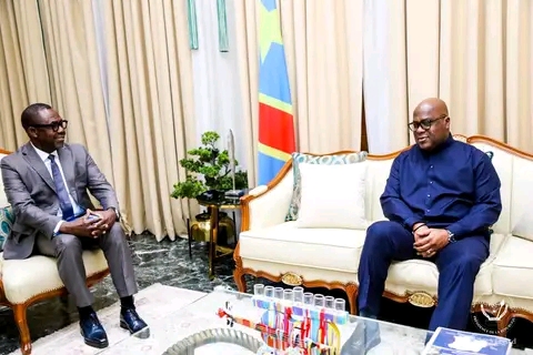 Football en RDC : le nouveau président de la Fecofa présente son plan de travail à Félix Tshisekedi